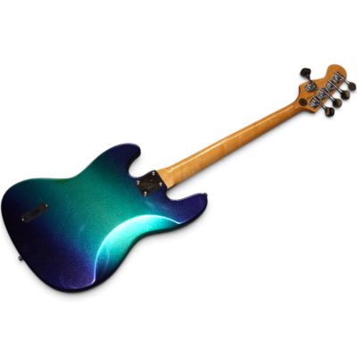 Custom Regent Sky Burst Sparkle Finish 5 String Jazz Bass LED Fretboard Lights - Image 5