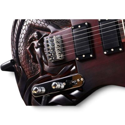 Custom Regent Dragon Carve Engraved Rosewood Finish 6 String Guitar - Image 5