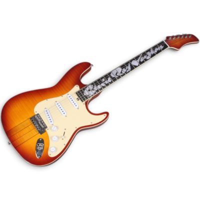Custom Regent SRV Amber Sunburst Tone Stevie Ray Flamed Maple Top Guitar - Image 3