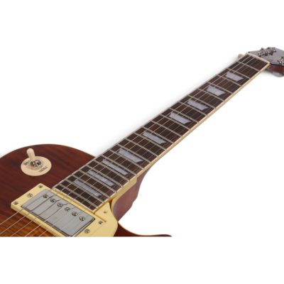 Custom Crown Iced Tea Burst Flamed Maple Top Bigsby Vibrato Tailpiece Electric Guitar - Image 7