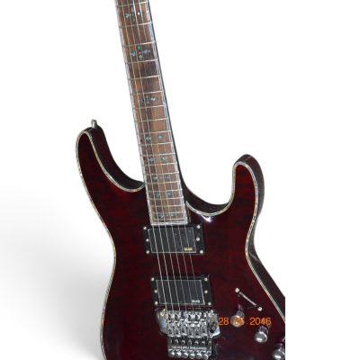 Custom Titan Horton Hellraiser C1 FR Burgundy Red Wine Quilted Maple Top Guitar Floyd Rose Tremolo - Image 6
