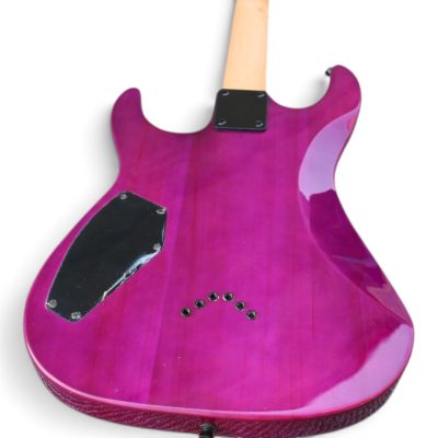 Custom Race Purple Flamed Maple Top Guitar String Through Body Hardtail Bridge - Image 7
