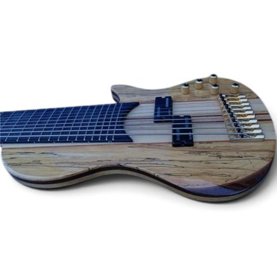 Custom Pyrite Burl 10 String Extended Range Electric Bass Neck Through Body Design - Image 13