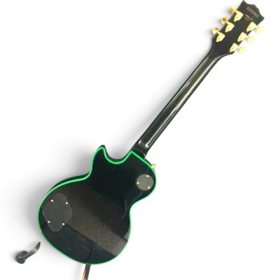 Custom Crown Black Green Burst Flamed Maple Top Electric Guitar - Image 6