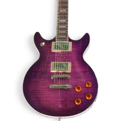 Custom Crown Purple Magenta Flamed Maple Top Double Cutaway Electric Guitar - Image 8
