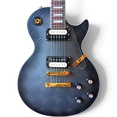 Custom Crown Standard Hetfield Textured Matte Black Diamond Plate Electric Guitar