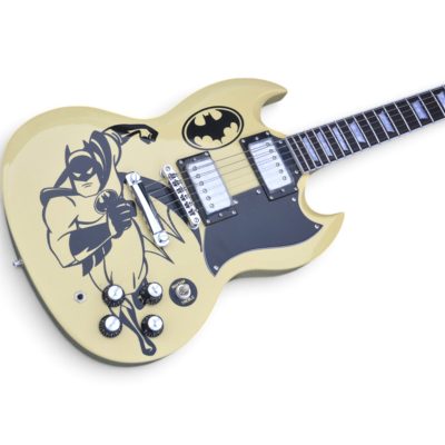 Custom Crown SG Cream Batman Finish 6 String Guitar - Image 6