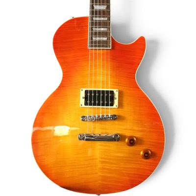 Custom Crown Heritage Cherry Sunburst Flamed Maple Top Guitar Single Pickup