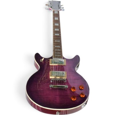 Custom Crown Purple Magenta Flamed Maple Top Double Cutaway Electric Guitar - Image 9