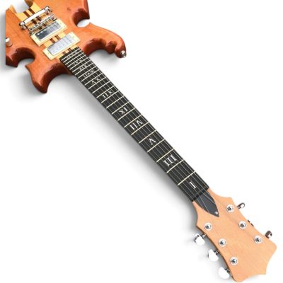 Custom Crown Natural Finish Electric Guitar Numeral Block Inlays - Image 9