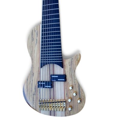 Custom Pyrite Burl 10 String Extended Range Electric Bass Neck Through Body Design