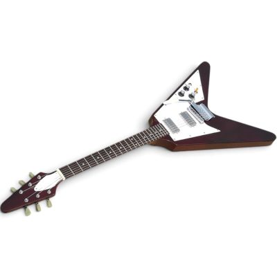 Custom Crown Flying V Jimi Hendrix Burgundy Wine Red Electric Guitar - Image 5