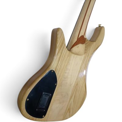 Custom Axis SR Cerulean Blue Burst Burl Top 5 String Bass - Image 2