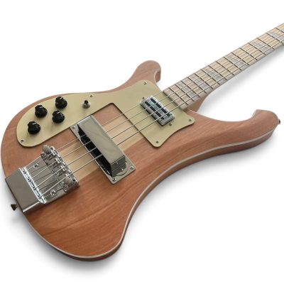 Custom Nova 4003 Naturalglo Mahogany 4 String Bass Left Handed Cream Pickguard - Image 7