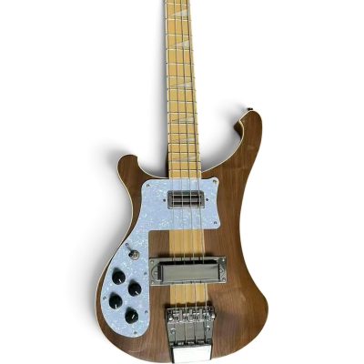 Custom Nova 4003 Naturalglo Walnut 4 String Bass Left Handed Pearloid Pickguard