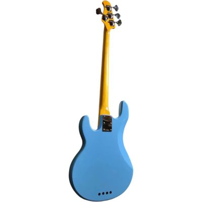 Custom Aether Sting Blue Finish 4 String Bass - Image 3