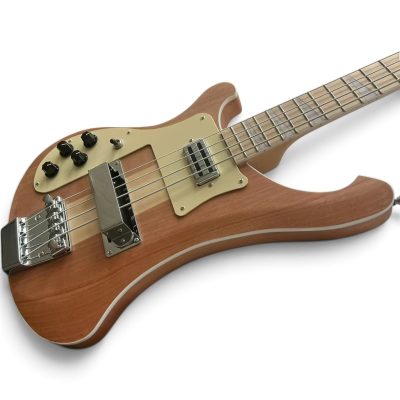 Custom Nova 4003 Naturalglo Mahogany 4 String Bass Left Handed Cream Pickguard - Image 2