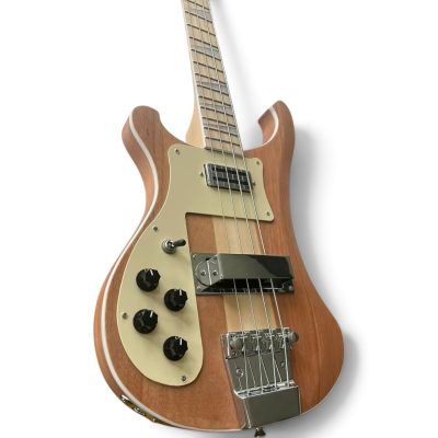 Custom Nova 4003 Naturalglo Mahogany 4 String Bass Left Handed Cream Pickguard - Image 6