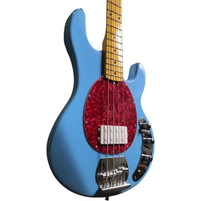 Custom Aether Sting Blue Finish 4 String Bass - Image 5