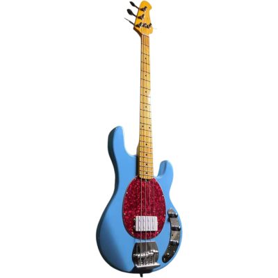 Custom Aether Sting Blue Finish 4 String Bass - Image 2