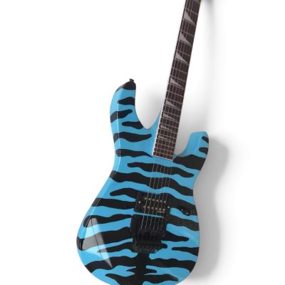 Custom Race Soloist Blue Tiger Stripe Floyd Rose Tremolo Electric Guitar - Image 4