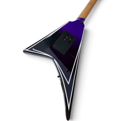 Custom Obsidian Flying V Alexi Laiho Purple Fade Satin Black Floyd Rose Tremolo Guitar - Image 5