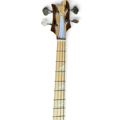 Custom Nova 4003 Naturalglo Walnut 4 String Bass Left Handed Pearloid Pickguard - Image 5
