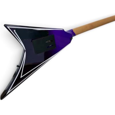 Custom Obsidian Flying V Alexi Laiho Purple Fade Satin Black Floyd Rose Tremolo Guitar - Image 4