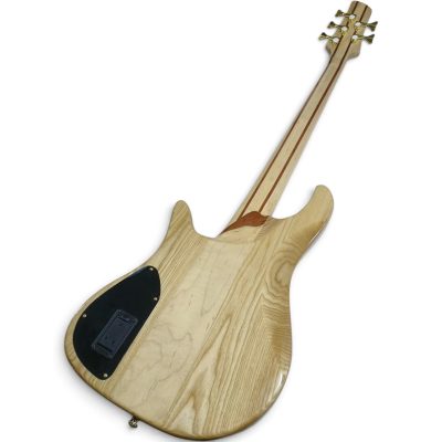 Custom Axis SR Cerulean Blue Burst Burl Top 5 String Bass - Image 3