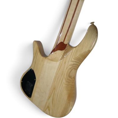 Custom Axis SR Cerulean Blue Burst Burl Top 5 String Bass - Image 4
