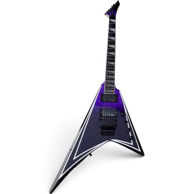 Custom Obsidian Flying V Alexi Laiho Purple Fade Satin Black Floyd Rose Tremolo Guitar