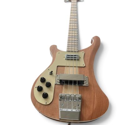 Custom Nova 4003 Naturalglo Mahogany 4 String Bass Left Handed Cream Pickguard