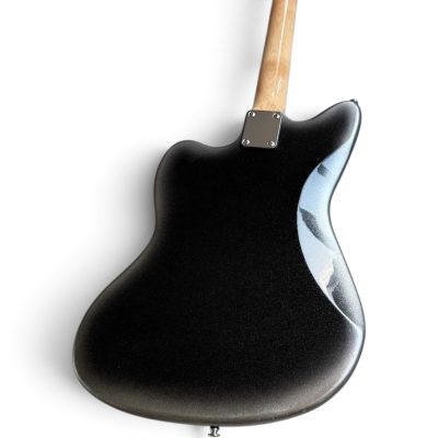 Custom Regent Black Silver Metallic Burst Jaguar Kurt Cobain Finish 6 String Electric Guitar - Image 3