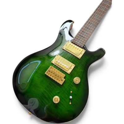 Custom Monarch Santana Green Burst Flamed Maple Electric Guitar Double Cutaway