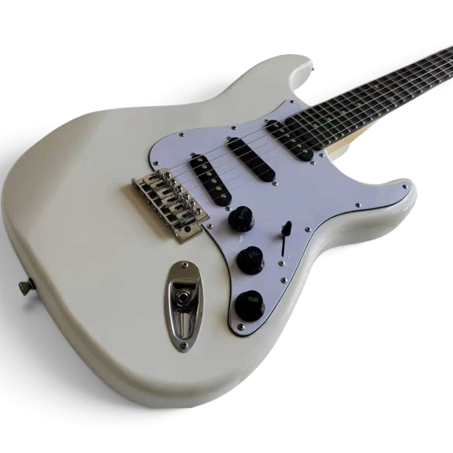 Custom Regent White Ritchie Blackmore Scalloped Rosewood Fingerboard Electric Guitar - Image 3