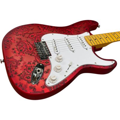 Custom Regent Burton Red Pink Paisley Electric Electric Guitar - Image 6