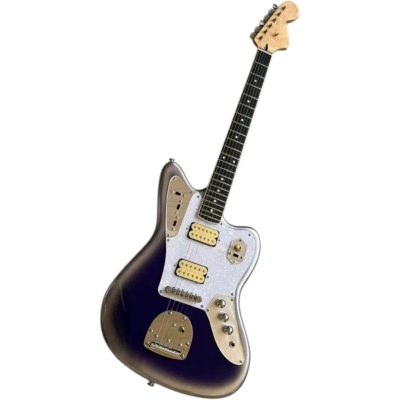 Custom Regent Purple Silver Metallic Burst Jaguar Kurt Cobain Finish 6 String Electric Guitar - Image 5
