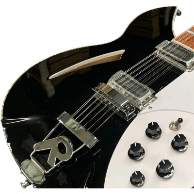 Custom Nova Checkerboard Bindings Black 360 George Harrison Finish 12 String Guitar - Image 13