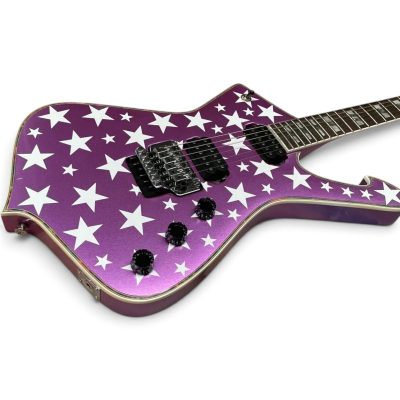 Custom Axis Iceman Paul Stanley Floyd Rose Tremolo Guitar Metallic Purple White Stars - Image 6