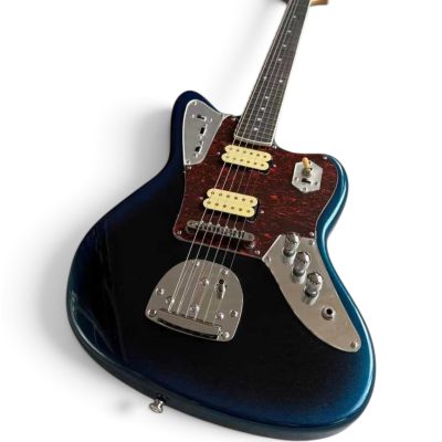 Custom Regent Black Blue Metallic Burst Jaguar Kurt Cobain Finish 6 String Electric Guitar - Image 4