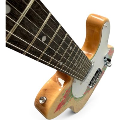 Custom Regent Jimmy Page Natural Ash Hand Painted Psychedelic Dragon Graphic Guitar - Image 4
