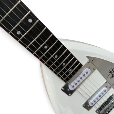 Custom Pyrite Mark III Brian Jones White Teardrop 6 String Electric Guitar - Image 4