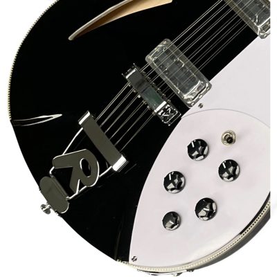 Custom Nova Checkerboard Bindings Jetglo Black 360 George Harrison Finish 12 String Guitar - Image 5