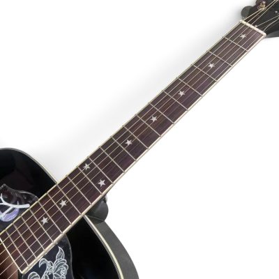 Custom Crown Ebony Kirk Hammett Raven Acoustic Electric Guitar Fishman EQ - Image 3