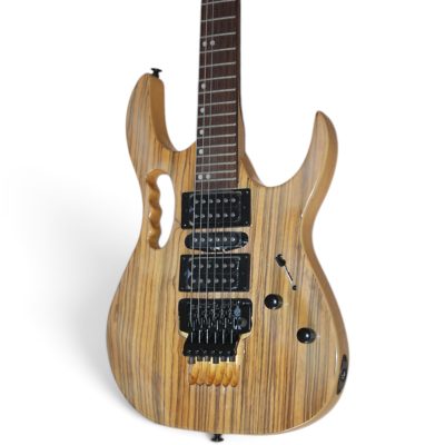 Custom Axis JEM7V Steve Vai Zebra Wood Top Electric Guitar Floyd Rose Tremolo