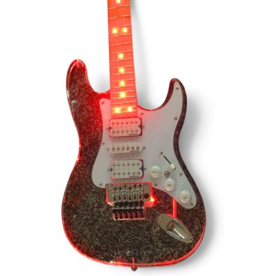 Custom Regent ST Plexiglass Acrylic Red LED Guitar Floyd Rose Tremolo