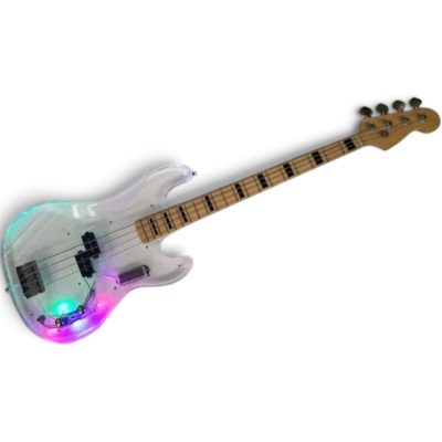 Custom Regent Plexiglass Acrylic Lucite Rosewood Fretboard Precision Bass LED Multi Color - Image 3