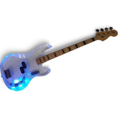 Custom Regent Plexiglass Acrylic Lucite Rosewood Fretboard Precision Bass LED Multi Color - Image 7