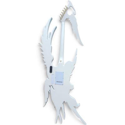 Custom Obsidian Alfee Carve Engraved Angel Sword Guitar Floyd Rose Tremolo LED Pearl White Blue Pink Angelic Airbrushing - Image 7