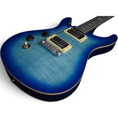 Custom Monarch Santana Blue Flamed Maple Electric Guitar - Image 8